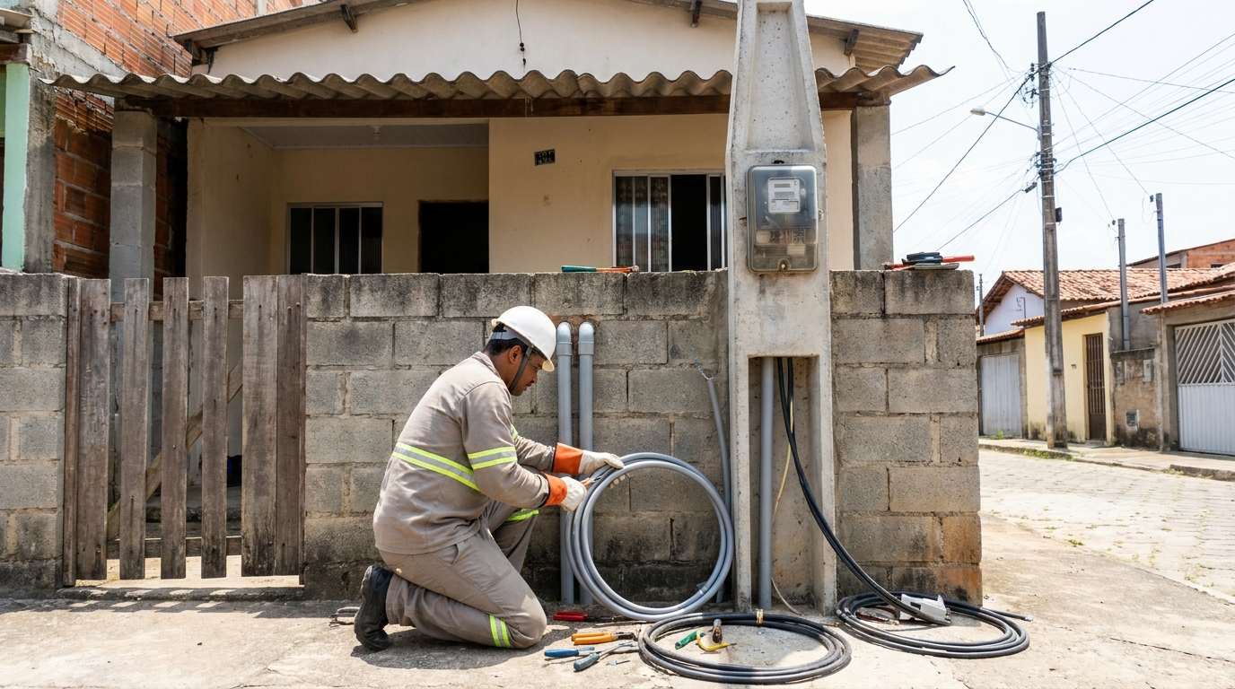 Instalação de Poste Padrão no Arpoador, Contagem‑MG